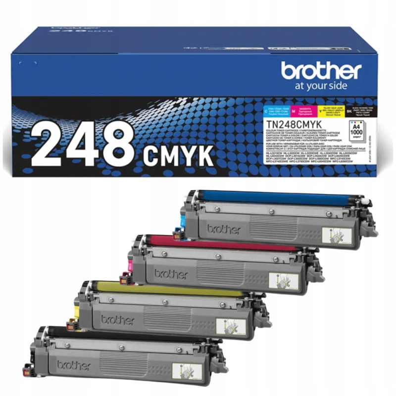 Brother TN-248 - Pack x 4 Toner authentique TN-248 - Black Cyan Magenta Yellow