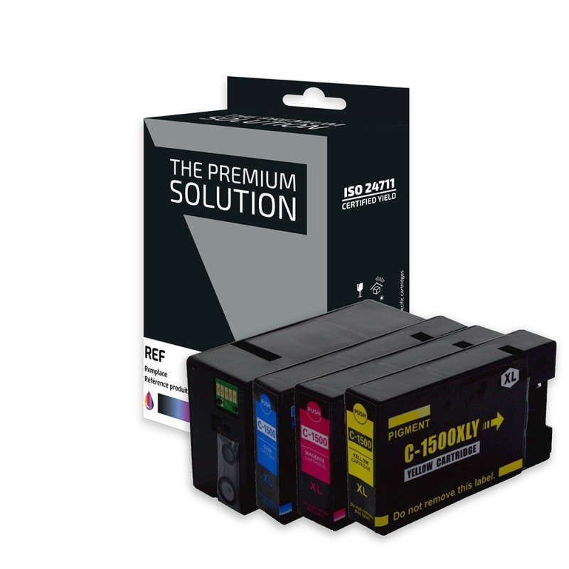 copy of Canon C1500XL Pack x 4 compatible avec 9182B001, 9193B001, 9194B001, 9195B001 - Noir Cyan Magenta Jaune