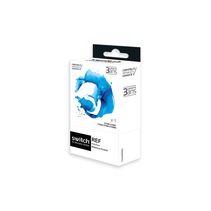 SWITCH Epson E802 Cartouche compatible avec C13T08024011 - Cyan