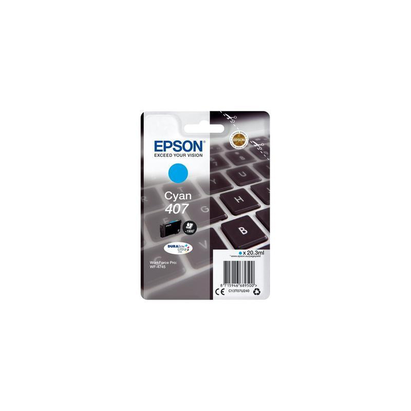 Epson E407C Cartouche originale C13T07U240 - Cyan