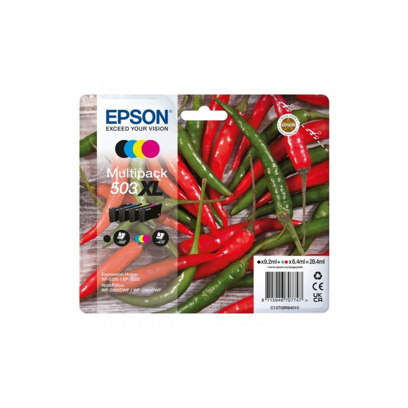 Epson 503XL - Pack x 4 original C13T09R64010 - Black Cyan Magenta Yellow