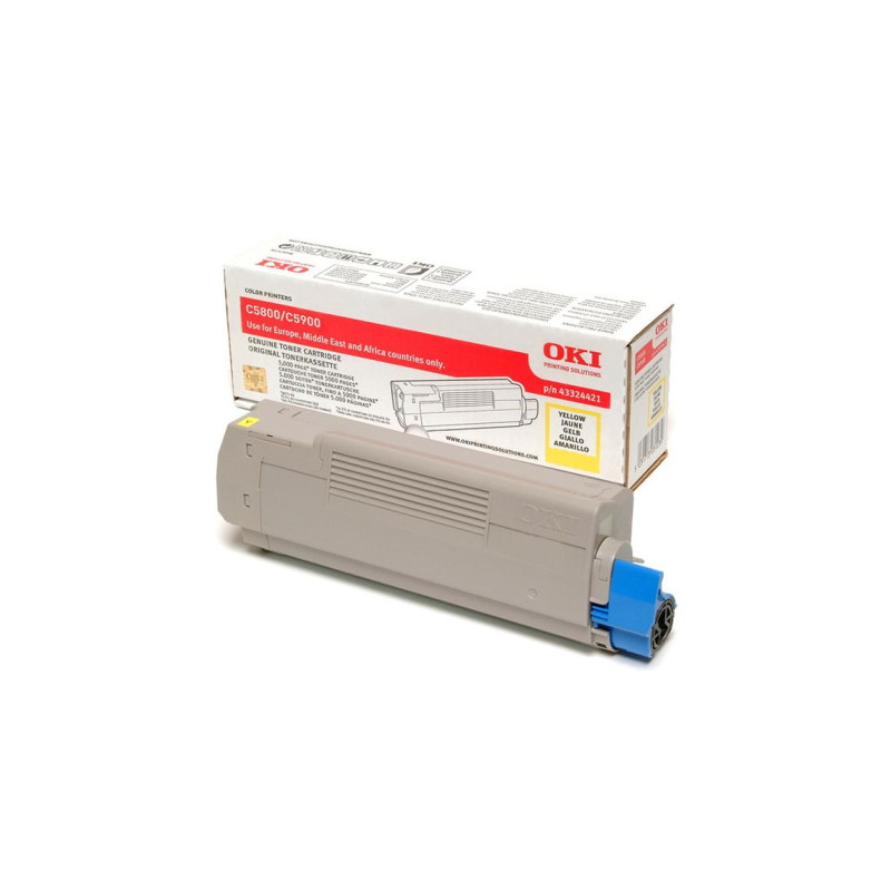 OKI C5800 - Toner authentique 43324421 - Yellow