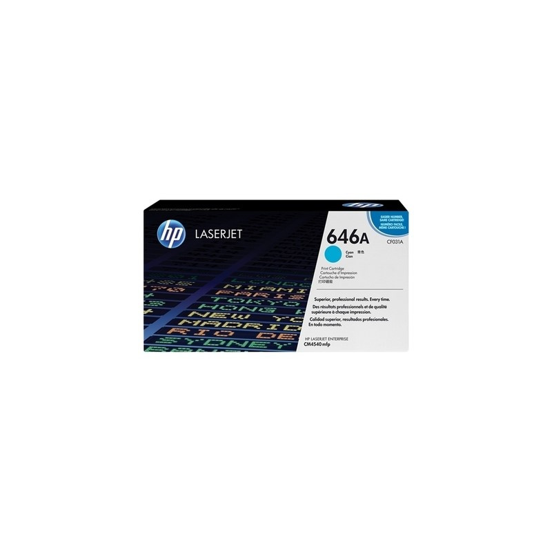 Hp 646A - Toner authentique CF031A, 646A - Cyan