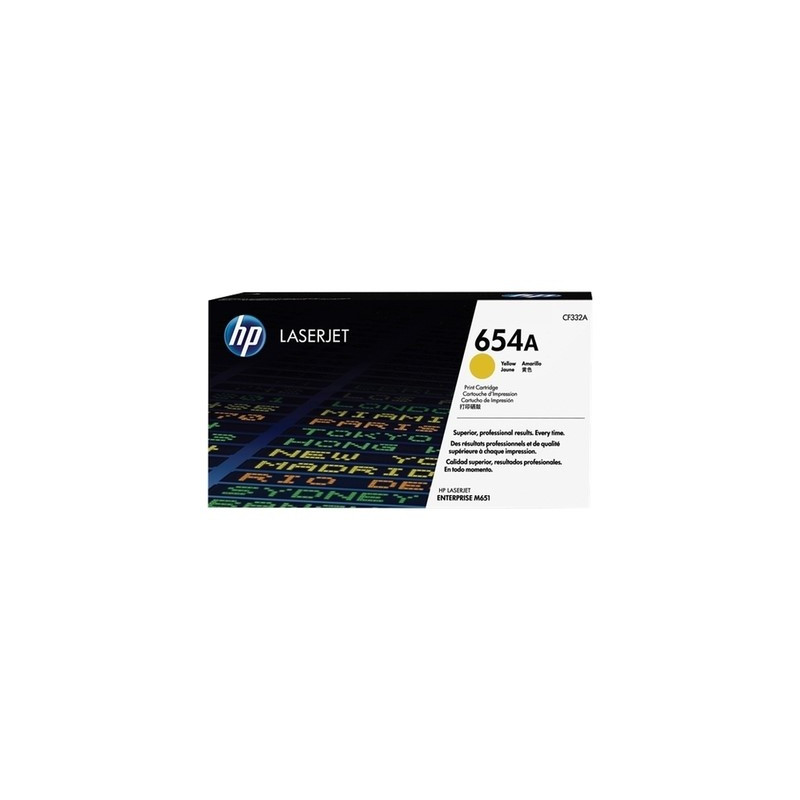 Hp 654A - Toner authentique CF332A, 654A - Yellow