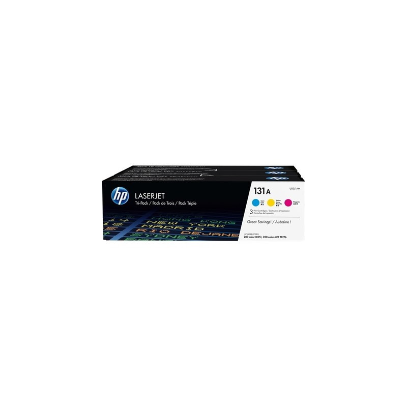 Pack x 3 Toner authentique Hp U0SL1AM, 131A - noir